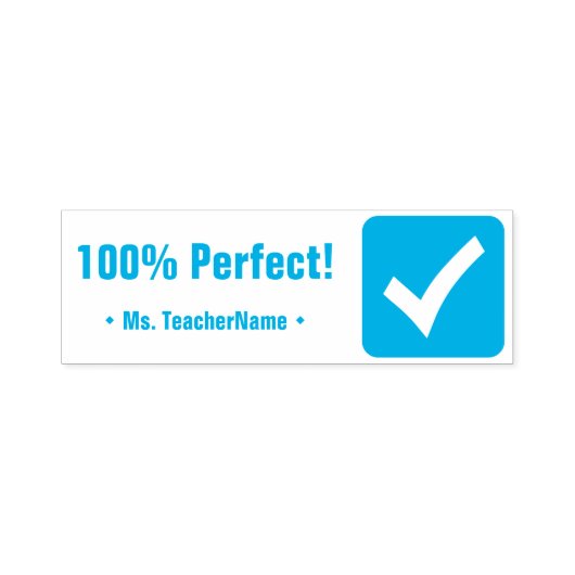 "100% Perfect!" + Rubberstempel van de onderwijsin Zelfinktende Stempel (Design)
