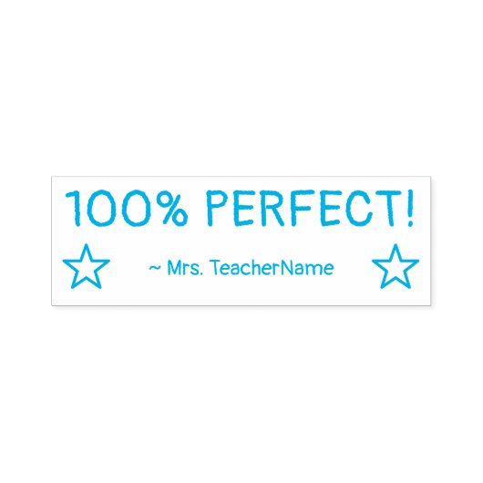 "100% PERFECT!" + Rubberstempel voor instructeur Zelfinktende Stempel (Design)