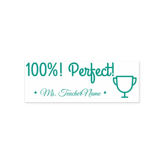 "100%! Perfect!" Rubberstempel voor toewijzing Zelfinktende Stempel (Design)