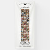 100 Photo Collage Afstuderen Modern Minimal White Spandoek (Verticaal)