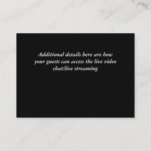 100 PHOTO Wedding Live Chat-budget voor virtuele d Advieskaart (Achterkant)