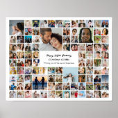 100 Pictures Photo Collage Personalized Gift Poster (Voorkant)