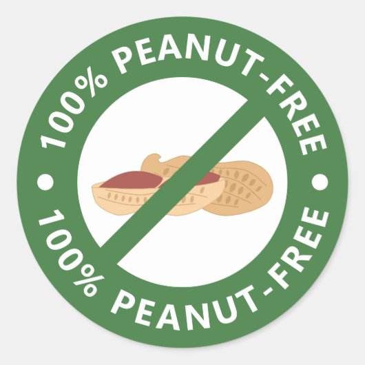 100% pinda-vrij ronde sticker (Voorkant)