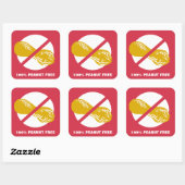 100% pinda vrij  rood gevouwen vierkante sticker (Vel)