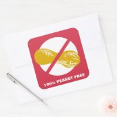 100% pinda vrij  rood gevouwen vierkante sticker (Envelop)