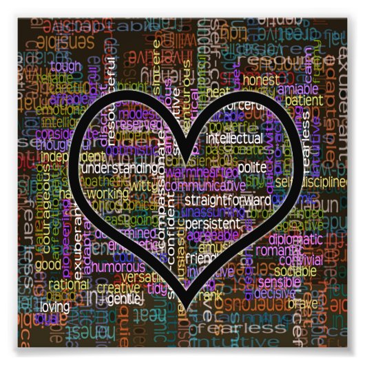 100 positieve woorden foto afdruk (Voorkant)