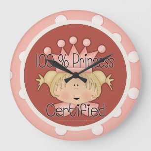 100% Prinses Certified Round Wall Clock Grote Klok
