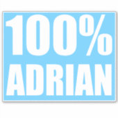 100 procent Adrian naam Sticker (Voorkant)