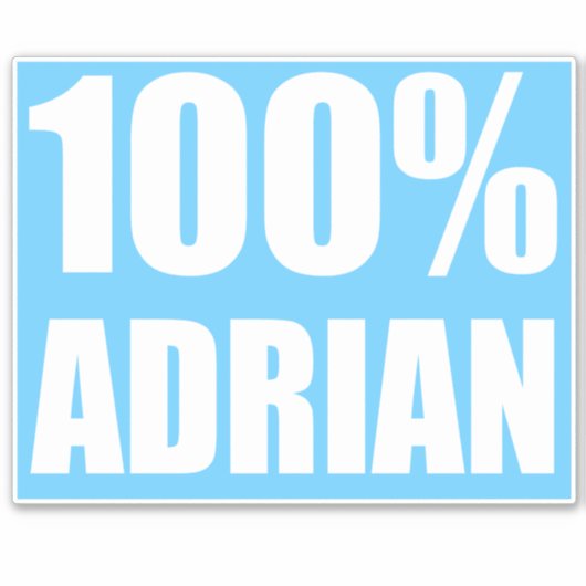 100 procent Adrian naam Sticker (Voorkant)