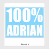 100 procent Adrian naam Sticker (Vel)