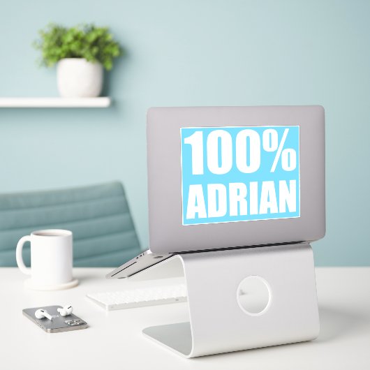 100 procent Adrian naam Sticker (Laptop op bureau)