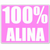 100 procent Alina naam Sticker (Voorkant)