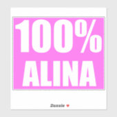 100 procent Alina naam Sticker (Vel)