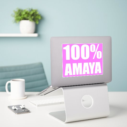 100 procent Amaya-naam Sticker (Laptop op bureau)