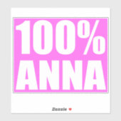 100 procent Anna naam Sticker (Vel)