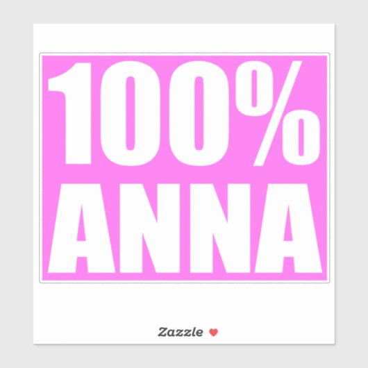 100 procent Anna naam Sticker (Vel)