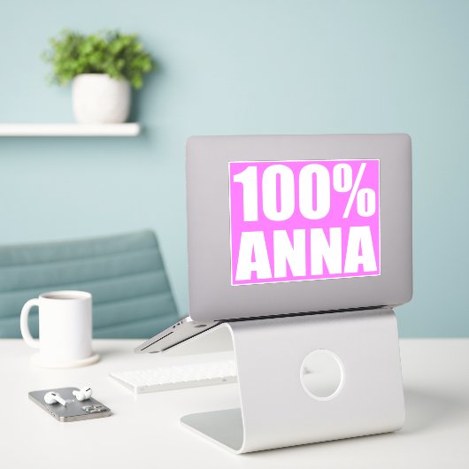 100 procent Anna naam Sticker (Laptop op bureau)