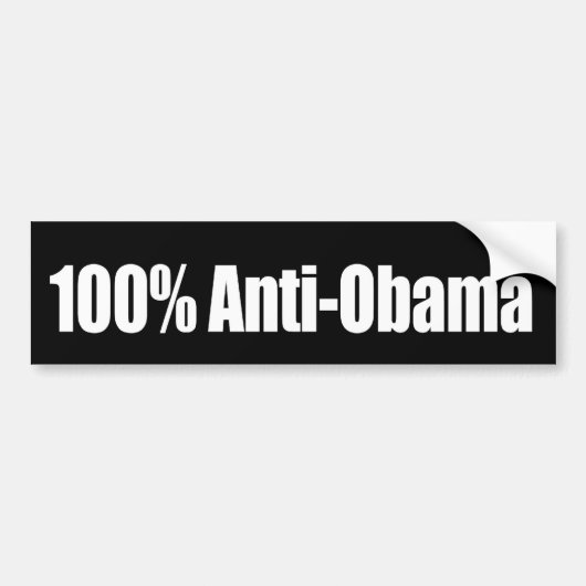 100 procent anti-Obama-blogger Bumpersticker (Voorkant)