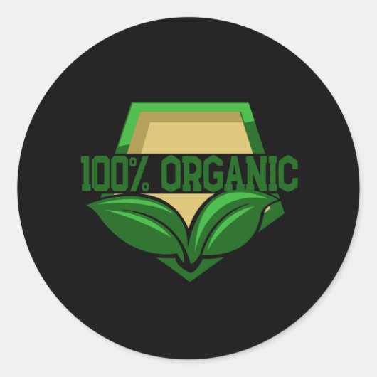 100 procent biologisch ronde sticker (Voorkant)