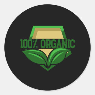 100 procent biologisch ronde sticker