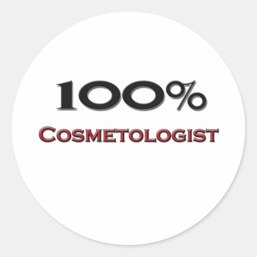 100 procent cosmetoloog ronde sticker (Voorkant)
