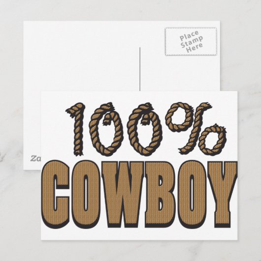 100 procent cowboy briefkaart (Voorkant / Achterkant)