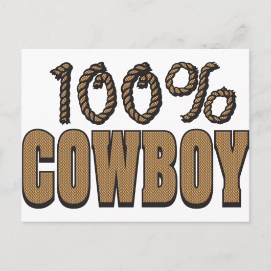 100 procent cowboy briefkaart (Voorkant)