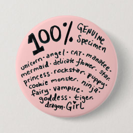 100 Procent Echt Exemplaar Meisjes Knop Ronde Button 7,6 Cm