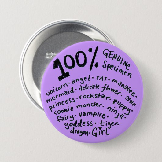 100 procent echte specimen-Button Ronde Button 7,6 Cm (Voorkant /achterkant)