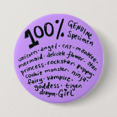 100 procent echte specimen-Button Ronde Button 7,6 Cm (Voorkant)