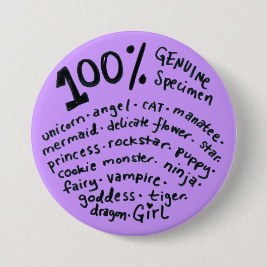 100 procent echte specimen-Button Ronde Button 7,6 Cm (Voorkant)