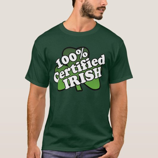 100 procent gecertificeerd Iers groen T-shirt (Voorkant)