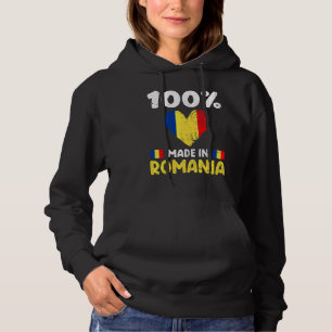 100 procent gemaakt in Roemenië Roemeense jongens  Hoodie