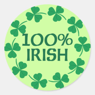 100 procent Ierse Shamrocks Ronde Sticker