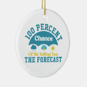 100 procent kans dat ik je de voorspelling vertel keramisch ornament (Rechts)