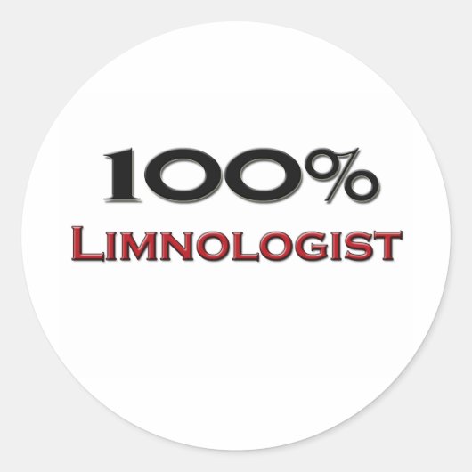 100 procent limnoloog ronde sticker (Voorkant)
