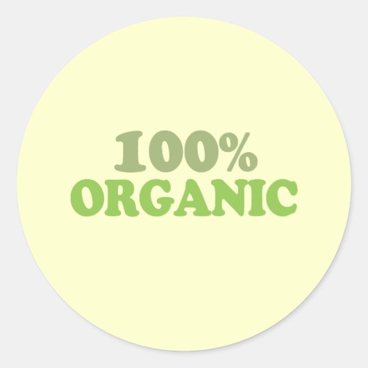 100 procent organisch ronde sticker (Voorkant)