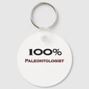 100 procent paleontoloog sleutelhanger