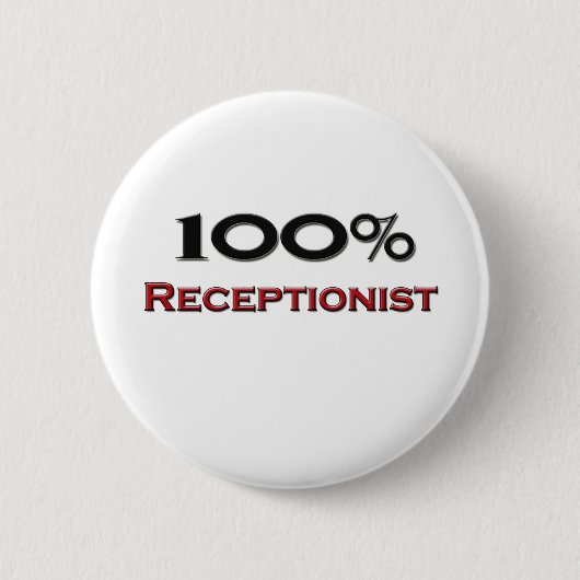 100 procent receptionist ronde button 5,7 cm (Voorkant)