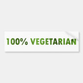 100 PROCENT VEGETARIAN BUMPERSTICKER (Voorkant)