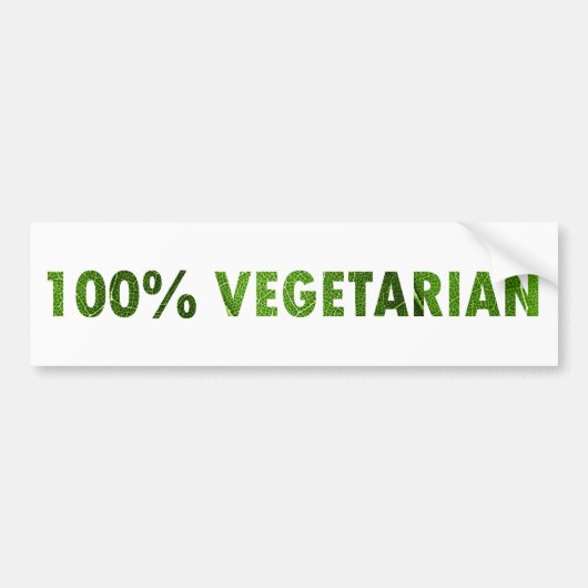 100 PROCENT VEGETARIAN BUMPERSTICKER (Voorkant)
