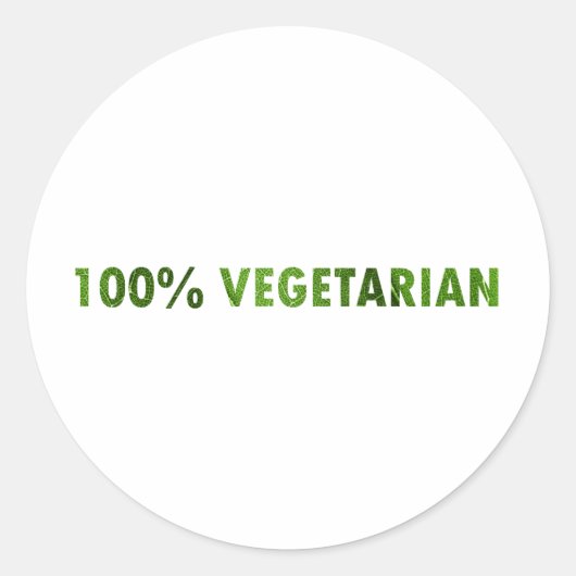 100 PROCENT VEGETARIAN RONDE STICKER (Voorkant)
