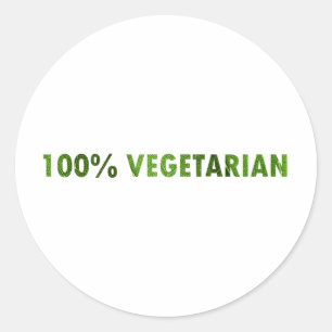 100 PROCENT VEGETARIAN RONDE STICKER