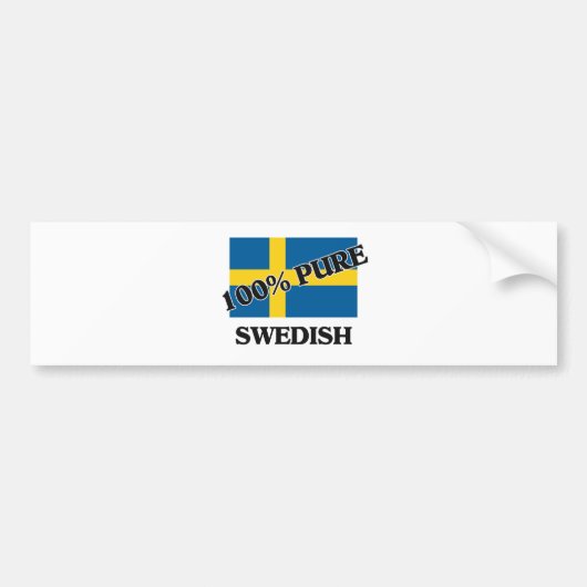 100 procent ZWEEDS Bumpersticker (Voorkant)