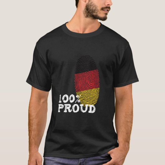 100 Proud Germany fingerprint flag for Proud Germa T-shirt (Voorkant)