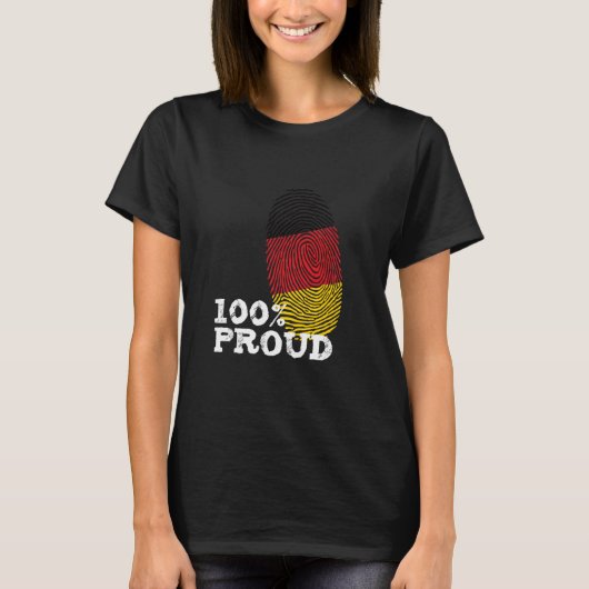 100 Proud Germany fingerprint flag for Proud Germa T-shirt (Voorkant)