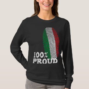 100 Proud Italy vingerafdrukvlag voor Proud Italia T-shirt