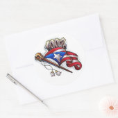 100% Puertoricaans Ronde Sticker (Envelop)