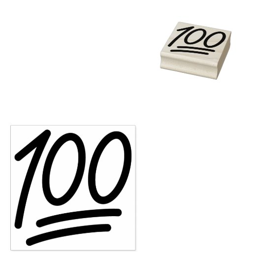 100 punten Emoji Wood Art Stamp Rubberstempel (Gestempeld)