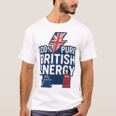 100% Pure Britse Energie Grappig UK Pride T-shirt (Voorkant)